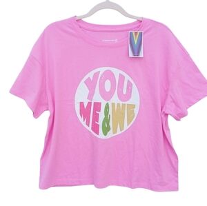PRIDE YOU ME & WE Crop Top Short Sleeve Cropped T-shirt Medium NWT